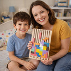 Montessori OkosÉpítő - Fa Kirakójáték 10db Kártyával
