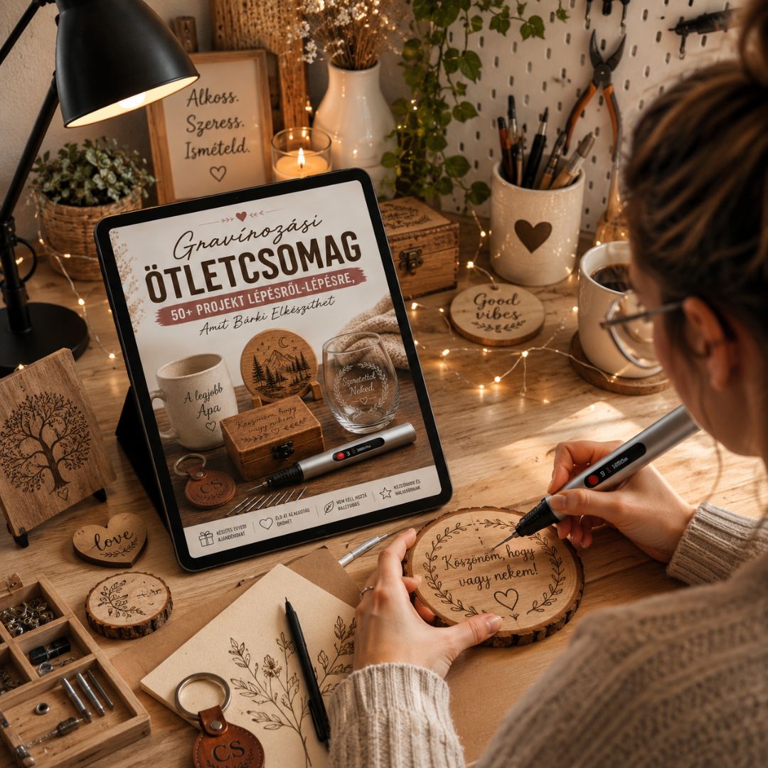 Gravírozási Ötletcsomag: 50+ Ötlet, Sablonok, Tippek, 69 Oldal a Gravírozó Toll Mellé! - Ebook