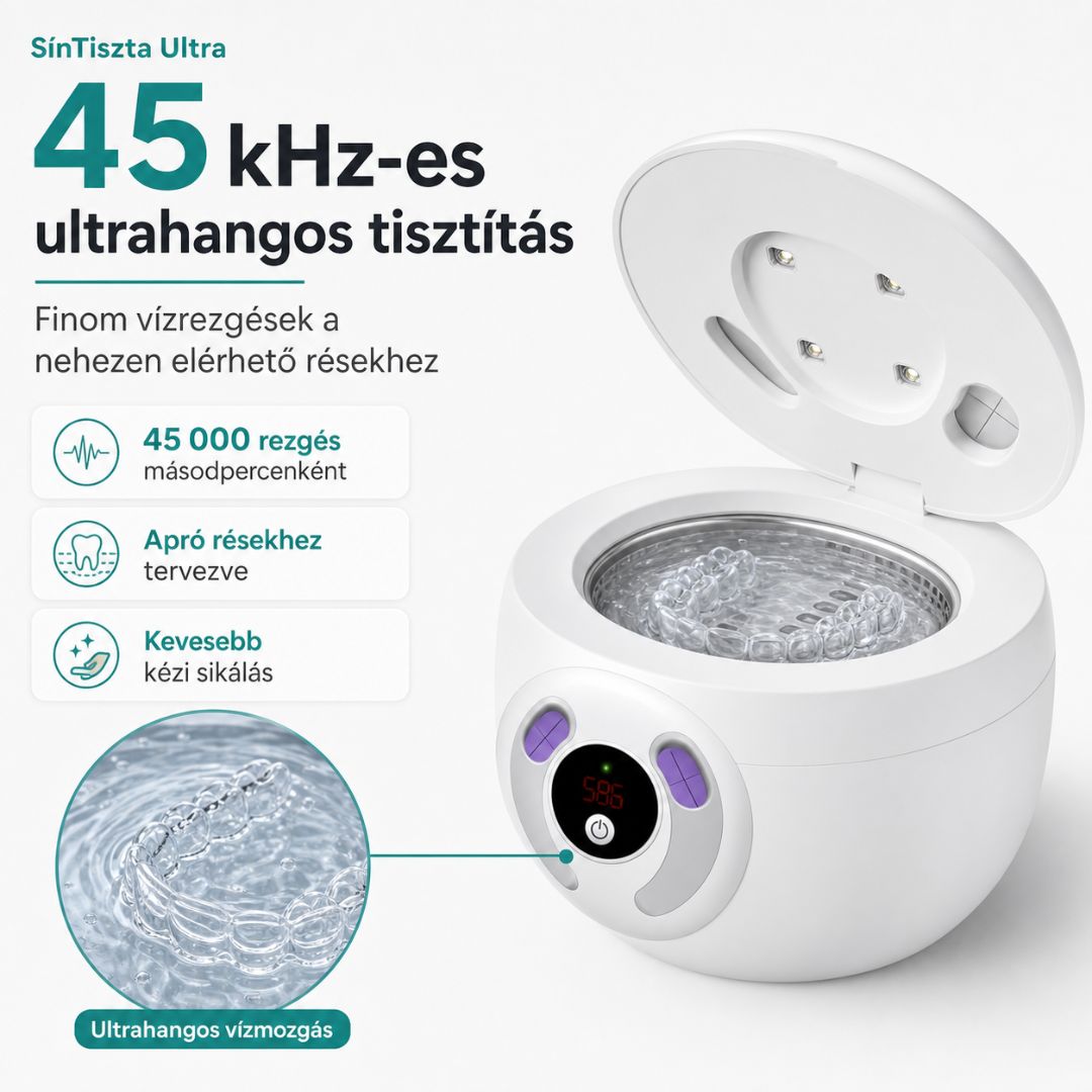 SínTiszta Ultra - Ultrahangos Műfogsor, Fogszabályzó- és Síntisztító