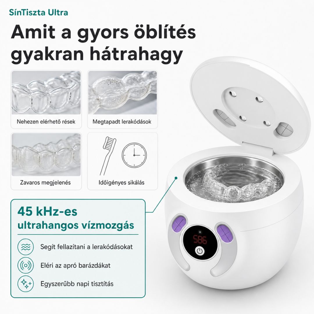 SínTiszta Ultra - Ultrahangos Műfogsor, Fogszabályzó- és Síntisztító