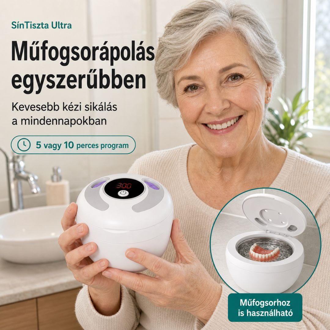 SínTiszta Ultra - Ultrahangos Műfogsor, Fogszabályzó- és Síntisztító
